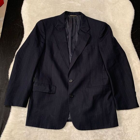 Christian Dior Monsieur Navy Blue Striped Wool‎ Blazer Size 41R Sports Jacket